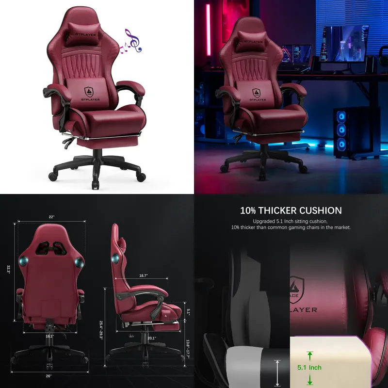 Kursi Gaming GTPLAYER dengan S - Speakers ulasan dan harga
